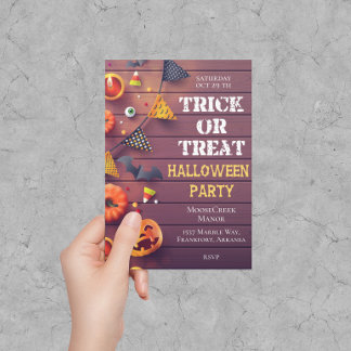 Halloween Party Trick or treat Uitnodigingen