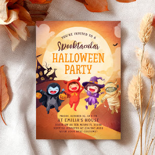 Halloween Party Trick Treat Kinder Kaart