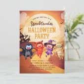 Halloween Party Trick Treat Kinder Kaart (Staand voorkant)