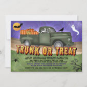 Halloween Party Trunk of Treat Pumpkin Truck Kinde Kaart (Voorkant)
