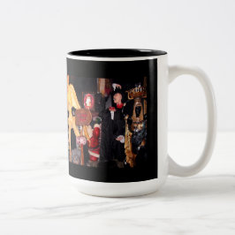 Halloween party tweekleurige koffiemok