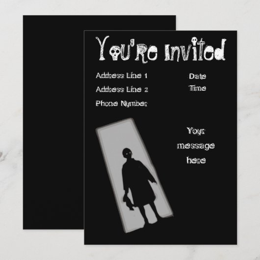 Halloween Party Twilight Zone Invitation Kaart (Voorkant / Achterkant)
