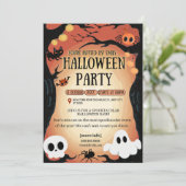 Halloween Party Typografie Modern Instant Download Kaart (Staand voorkant)