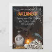 Halloween Party Uitnodigen, Spooky Ghost Party Uit Bedankkaart (Voorkant)