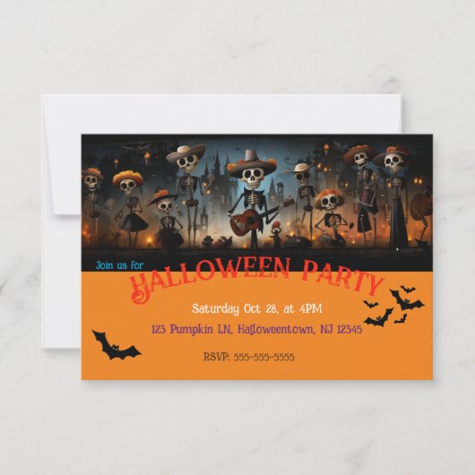Halloween party-uitnodiging bedankkaart (Voorkant)