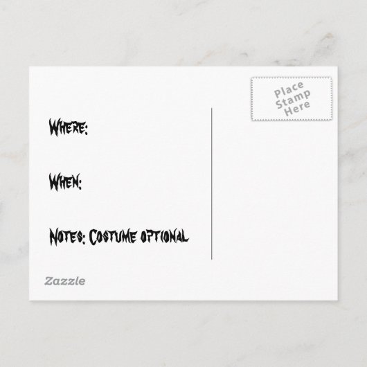 Halloween party uitnodiging briefkaart (Achterkant)