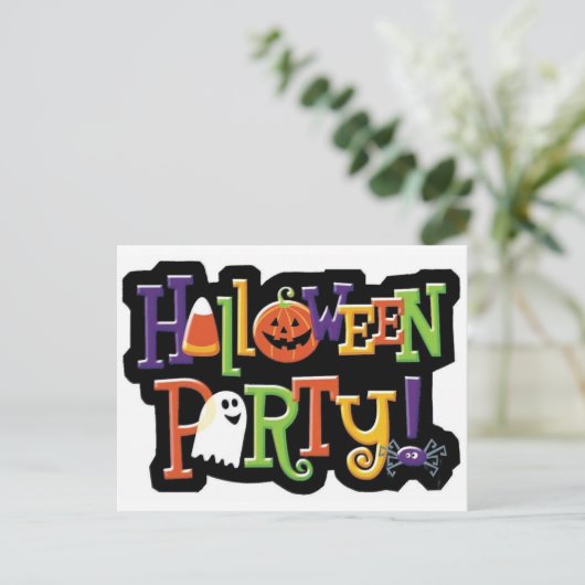 Halloween Party Uitnodiging Briefkaart (Staand voorkant)