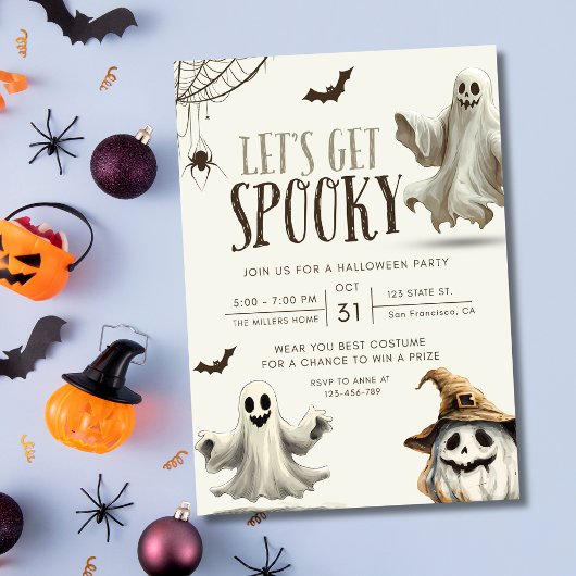 Halloween Party Uitnodiging, Ghost Pumpkin Kostuum Kaart