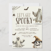 Halloween Party Uitnodiging, Ghost Pumpkin Kostuum Kaart (Voorkant)