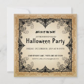 Halloween Party Uitnodiging  Gothic Bats (Voorkant)