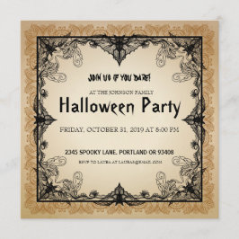 Halloween Party Uitnodiging Gothic Bats