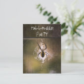 Halloween Party Uitnodiging grote schrijfspin web (Staand voorkant)