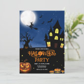 Halloween Party uitnodiging, Halloween Kostuum Dee Kaart (Staand voorkant)