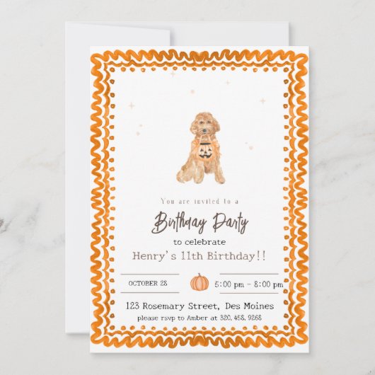 Halloween Party Uitnodiging hond Halloween estheti (Voorkant)