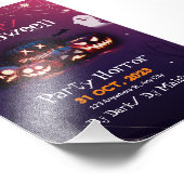 Halloween Party Uitnodiging, Horror Party Hallowee Foto Afdruk (Hoek)