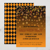 Halloween party uitnodiging Jack O' lantaarn regen (Voorkant / Achterkant)