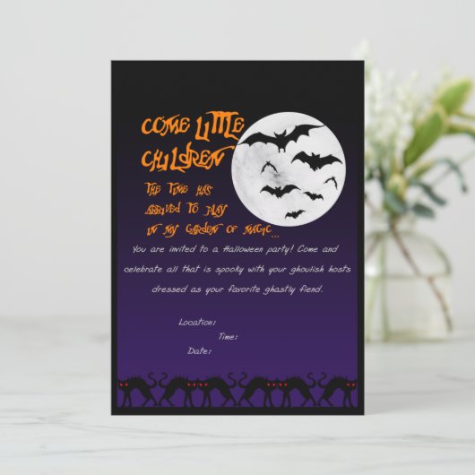 Halloween party-uitnodiging kaart (Staand voorkant)