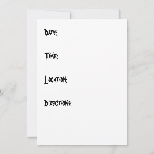 Halloween party-uitnodiging kaart (Achterkant)