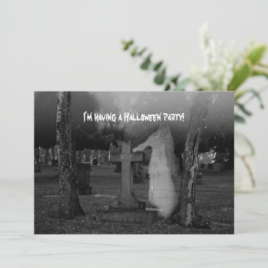 Halloween party-uitnodiging kaart (Staand voorkant)
