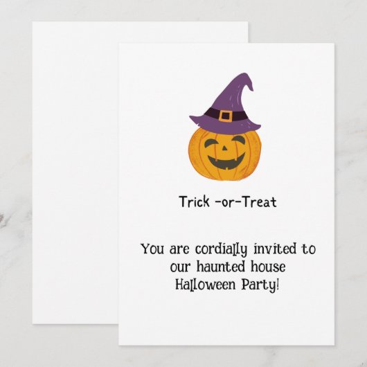 Halloween party-uitnodiging kaart (Voorkant / Achterkant)