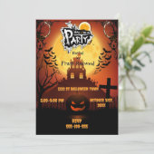 Halloween party-uitnodiging kaart (Staand voorkant)