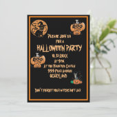 Halloween party-uitnodiging kaart (Staand voorkant)