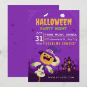  Halloween Party Uitnodiging, Kostuumfeest Kaart (Voorkant / Achterkant)