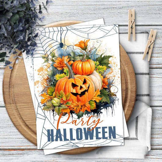 Halloween Party Uitnodiging met Fun Pumpkins