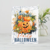 Halloween Party Uitnodiging met Fun Pumpkins (Staand voorkant)