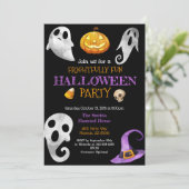 Halloween Party Uitnodiging pompoen Geesten Schede (Staand voorkant)