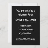 Halloween Party Uitnodiging schedel Skeletons zwar (Achterkant)