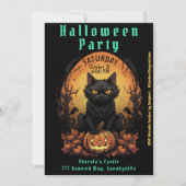 Halloween Party | Uitnodiging voor zwarte katten e (Voorkant)