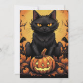 Halloween Party | Uitnodiging voor zwarte katten e (Achterkant)