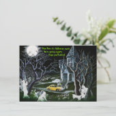 Halloween, party, uitnodigingen, geesten, gehakt, kaart (Staand voorkant)