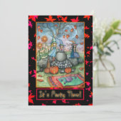 Halloween Party Uitnodigingen Little Witch Party (Staand voorkant)