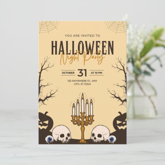 Halloween Party uitnodigingskaarten Kaart (Staand voorkant)