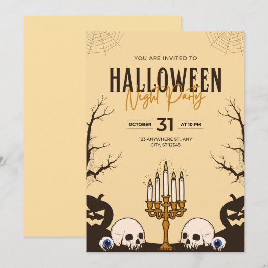 Halloween Party uitnodigingskaarten Kaart (Voorkant / Achterkant)