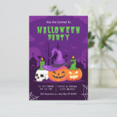 Halloween Party uitnodigingskaarten Kaart (Staand voorkant)