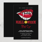 Halloween Party Vampier Tanden Gotisch Kaart (Voorkant / Achterkant)