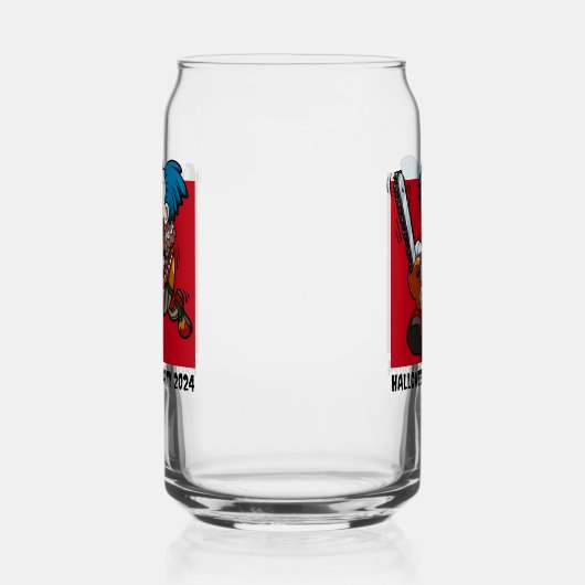 Halloween Party Verander het Jaar Kettingzaag Clow Blikvorm Glas (Rechts)