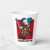 Halloween Party Verander het Jaar Kettingzaag Clow Papieren Bekers (Achterkant)