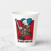 Halloween Party Verander het Jaar Kettingzaag Clow Papieren Bekers (Voorkant)