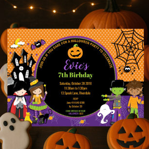 Halloween Party verjaardagsuitnodiging gepersonali Kaart