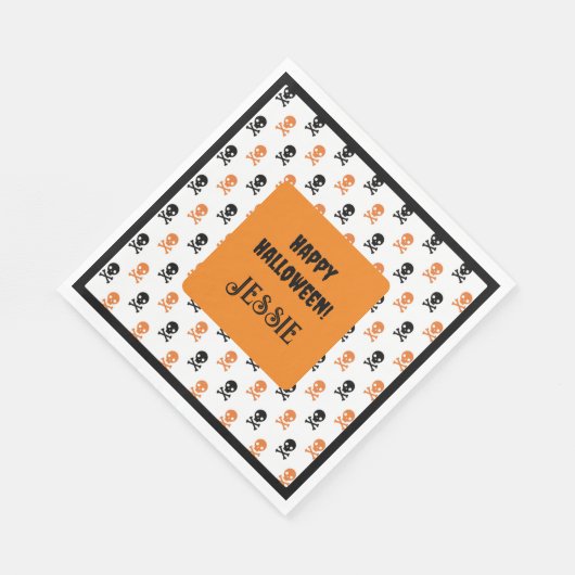 Halloween Party Voeg Tekst Naam Kinder Cake Servet (Hoek)