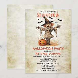 Halloween Party vogelverschrikker kwaad Oranje pom Kaart