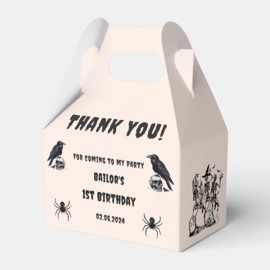 Halloween Party Volwassen  Gotische Schedel Bedankdoosjes (Voorkant Zijde)