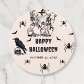 Halloween Party Volwassen  Gotische Schedel Bedankjes Labels (Voorkant)