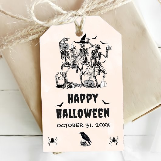 Halloween Party Volwassen  Gotische Schedel Cadeaulabel