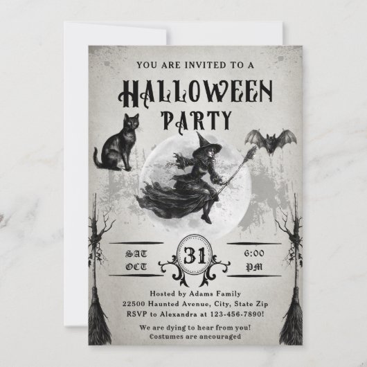 Halloween Party Volwassen  Gotische Schedel Kaart (Voorkant)