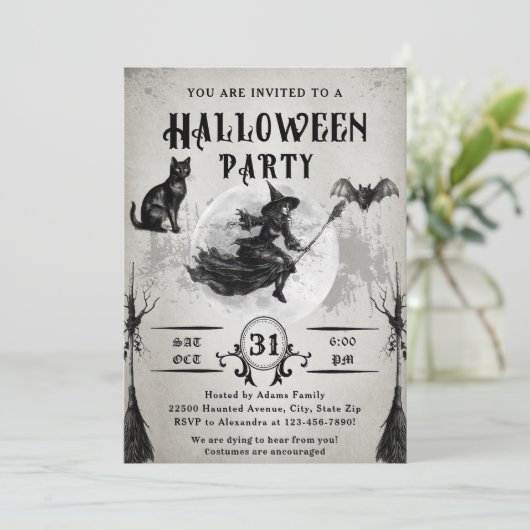 Halloween Party Volwassen  Gotische Schedel Kaart (Staand voorkant)